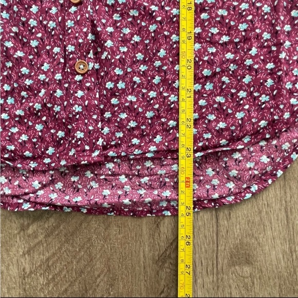 EUC Maeve x Anthro Calico Floral Button Down Wine in Size Sz 0 - Picture 10 of 13